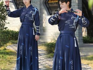 Costume Kimono Samourai Bleu