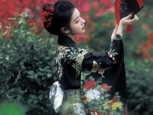 Kimono Japonais Fleurs