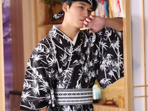 Kimono Japonais Long Noir