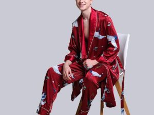 Kimono Peignoir Japonais Rouge