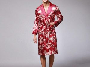 Peignoir Kimono japonais homme rouge