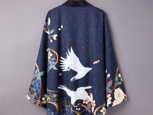 Veste Kimono Japonais Bleu