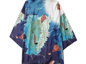 Veste Kimono Tigre Turquoise
